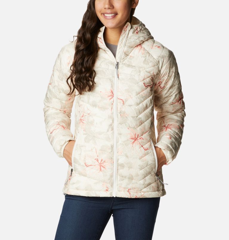 Thumbnail: Women's Powder Lite Hooded Jacket, Color: Chalk Aurelian Print, image 1