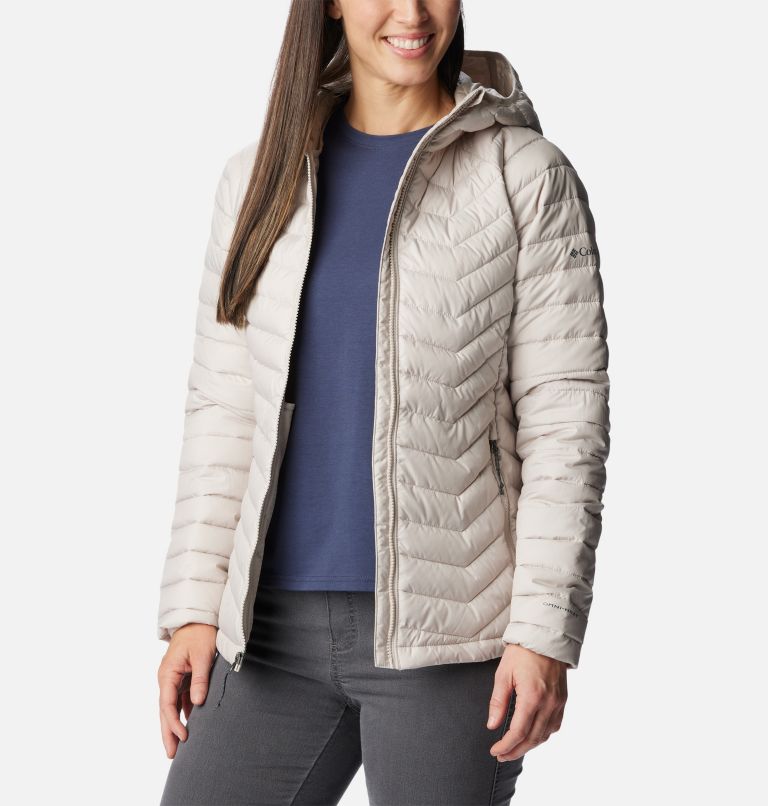 Thumbnail: Women’s Powder Lite Insulated Hooded Jacket, Color: Dark Stone, image 8