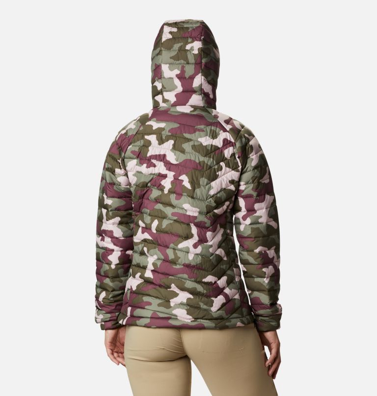 Women’s Powder Lite Hooded Jacket, Color: Olive Green Traditional Camo, image 2