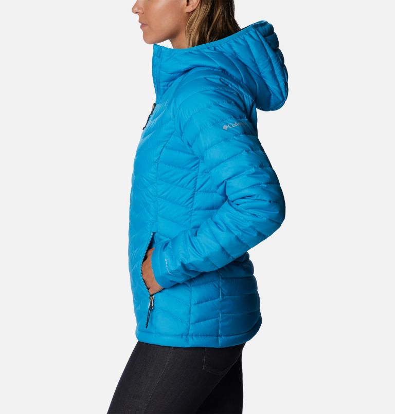 Thumbnail: Women’s Powder Lite Insulated Hooded Jacket, Color: Blue Chill, image 3