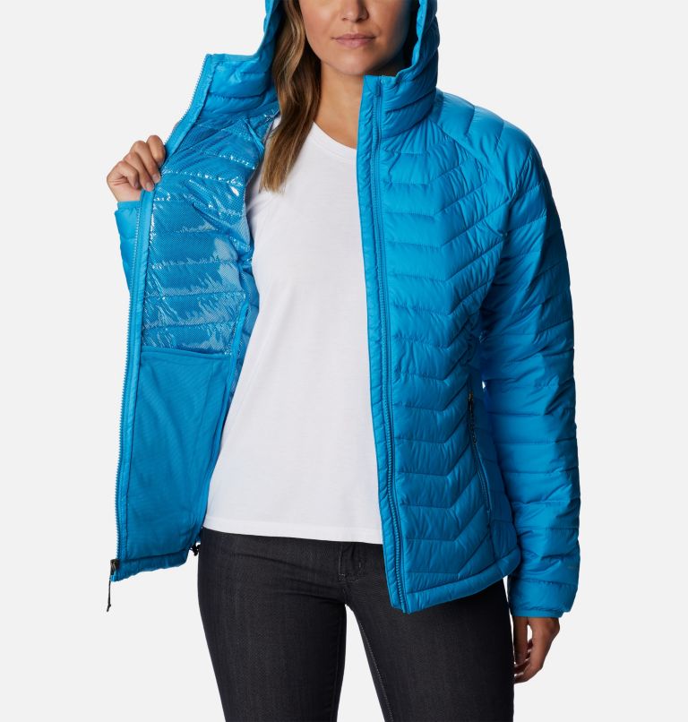 Women’s Powder Lite Insulated Hooded Jacket, Color: Blue Chill, image 5