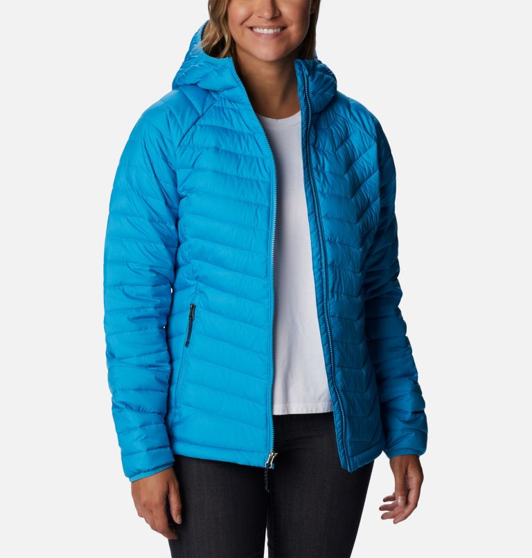 Thumbnail: Women’s Powder Lite Insulated Hooded Jacket, Color: Blue Chill, image 8