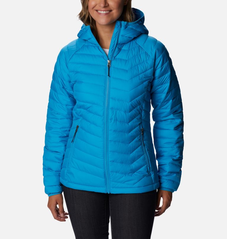 Thumbnail: Women’s Powder Lite Insulated Hooded Jacket, Color: Blue Chill, image 1