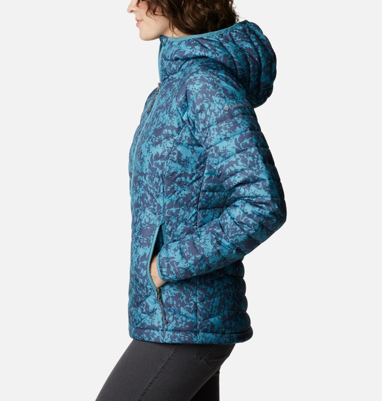 Powder Lite Hooded Jacket, Color: Canyon Blue Florescence Print, image 3