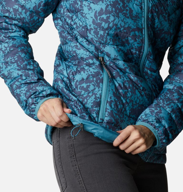 Powder Lite Hooded Jacket, Color: Canyon Blue Florescence Print, image 6
