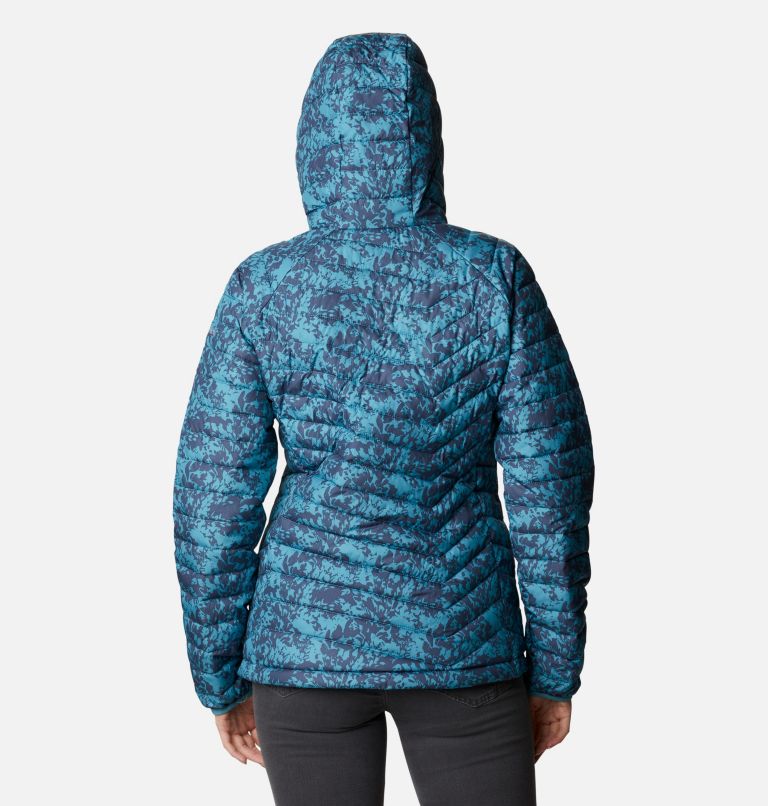 Powder Lite Hooded Jacket, Color: Canyon Blue Florescence Print, image 2