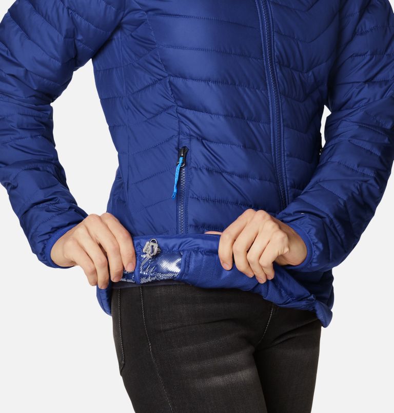 Women's Powder Lite Hooded Jacket, Color: Dark Sapphire, image 6