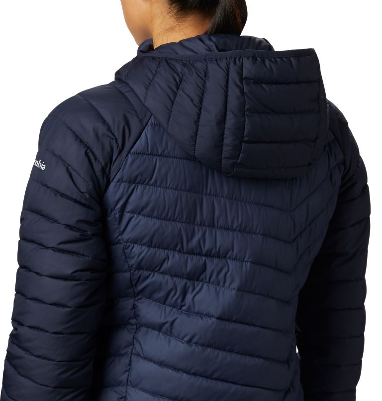 Thumbnail: Women's Powder Lite Hooded Jacket, Color: Nocturnal, Dark Nocturnal, image 4