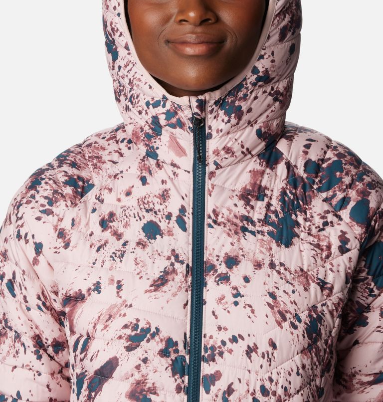 Thumbnail: Women’s Powder Lite Insulated Hooded Jacket, Color: Dusty Pink Flurries Print, image 4