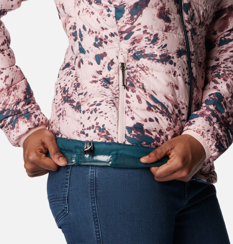 Thumbnail: Powder Lite Hooded Jacket | 627 | XS, Color: Dusty Pink Flurries Print, image 7