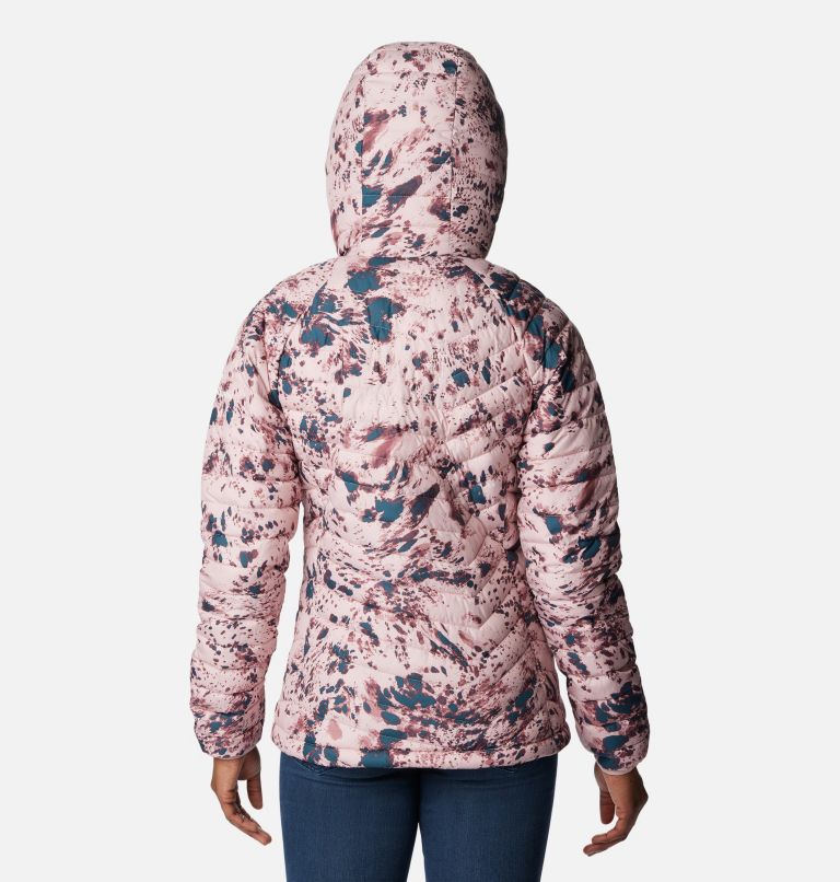 Thumbnail: Powder Lite Hooded Jacket | 627 | XS, Color: Dusty Pink Flurries Print, image 2