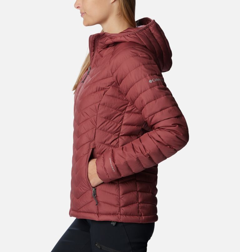 Women’s Powder Lite Insulated Hooded Jacket, Color: Beetroot, image 3