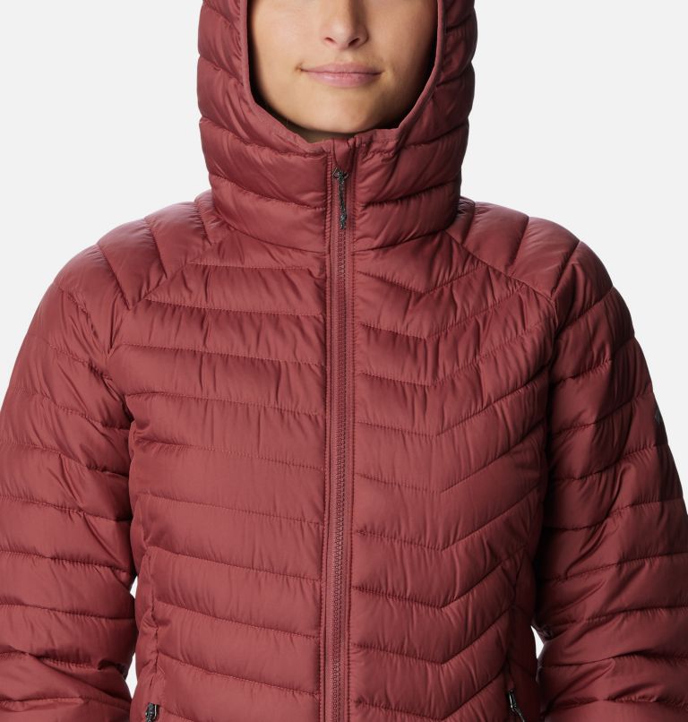 Thumbnail: Women’s Powder Lite Insulated Hooded Jacket, Color: Beetroot, image 4