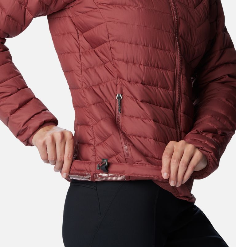 Women’s Powder Lite Insulated Hooded Jacket, Color: Beetroot, image 7