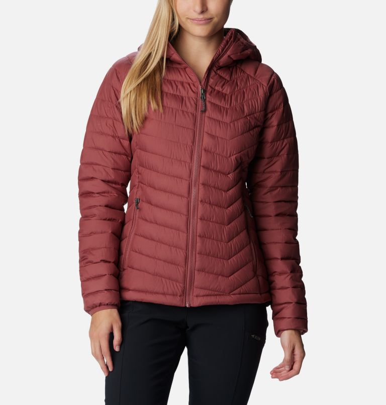 Women’s Powder Lite Insulated Hooded Jacket, Color: Beetroot, image 1