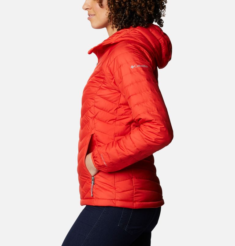 Thumbnail: Women’s Powder Lite Insulated Hooded Jacket, Color: Bold Orange, image 3