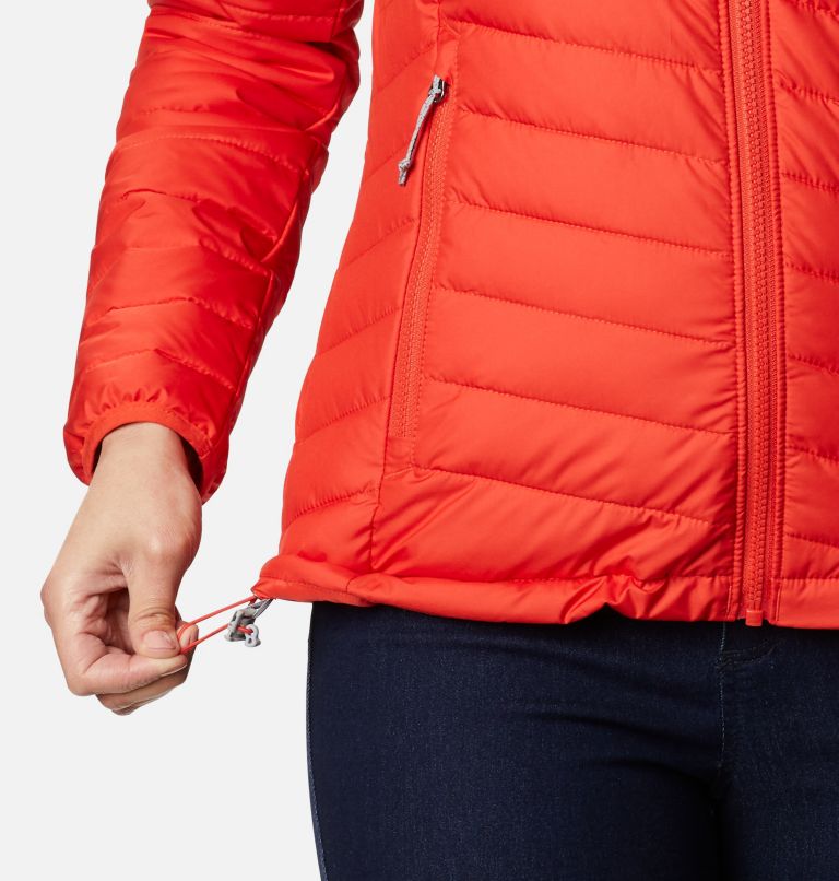 Women’s Powder Lite Hooded Jacket, Color: Bold Orange, image 6