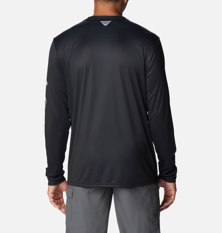 Men's Terminal Tackle PFG Logo Print Long Sleeve Shirt, Color: Black, Orange Blast RT Horizon, image 2
