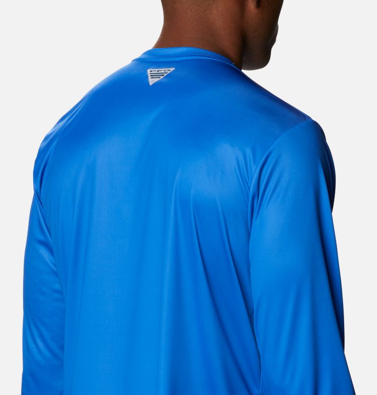 Men's Terminal Tackle PFG Logo Print Long Sleeve Shirt, Color: Vivid Blue, Stars and Stripes, image 5
