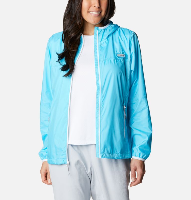 Women's PFG Tidal Tee Windbreaker Jacket, Color: Atoll, White, image 9