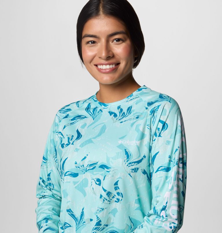 Women's PFG Super Tidal Tee Long Sleeve Shirt, Color: Spray Undertow, image 4