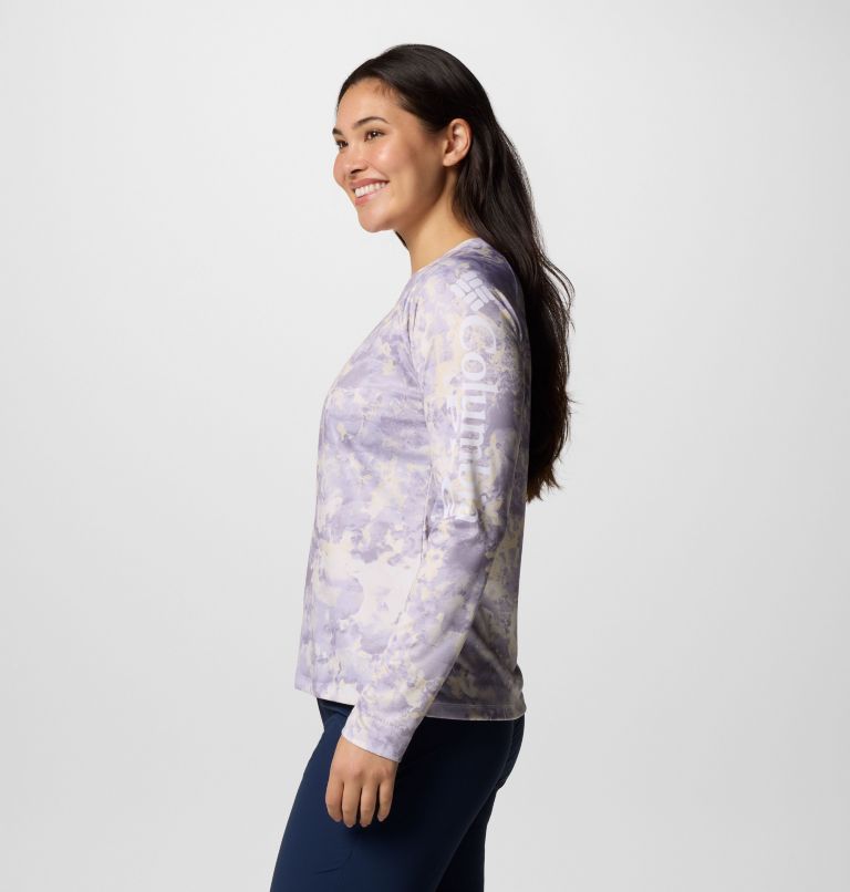 Women's PFG Super Tidal Tee Long Sleeve Shirt, Color: Lavender Pearl Seamoss, image 3