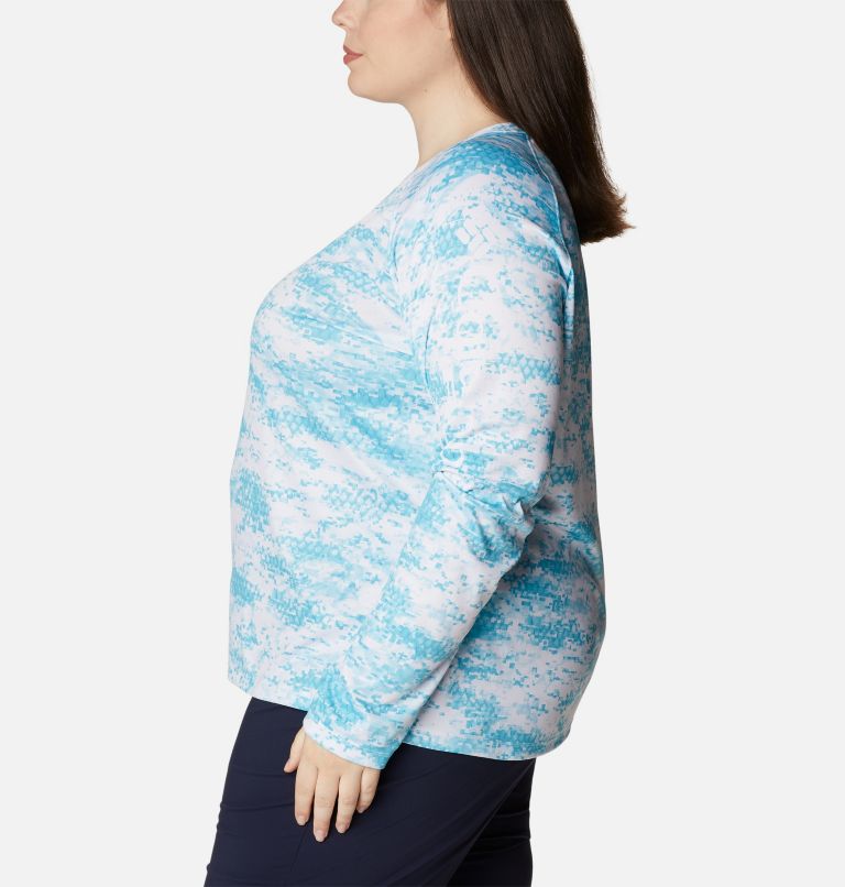 Women’s PFG Super Tidal Tee II Long Sleeve Shirt - Plus Size, Color: Atoll PFG Camo Print, image 3