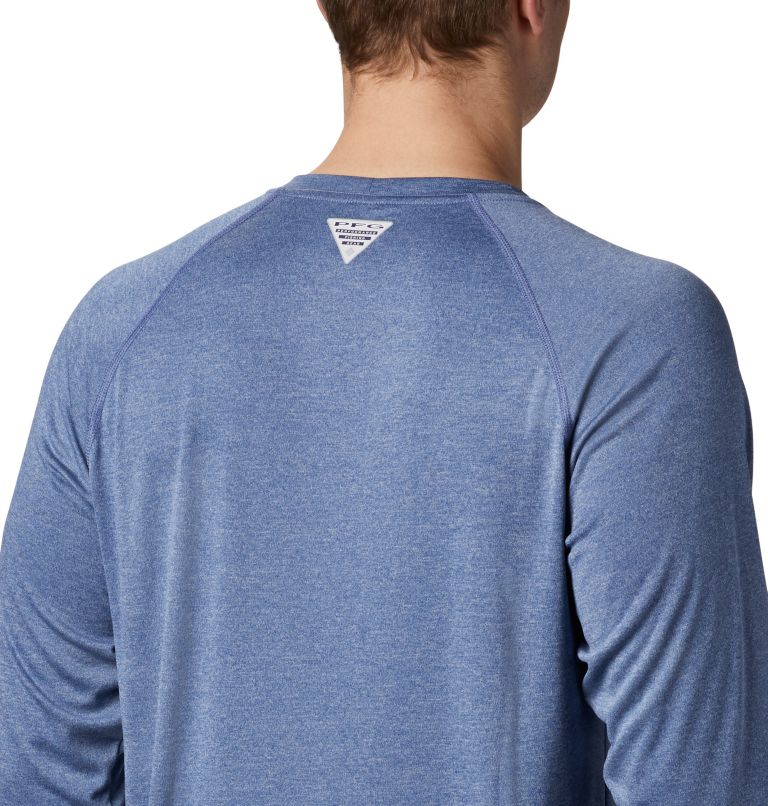 Columbia Men's Terminal Tackle Heather Long Sleeve Shirt - Sorbet Black Logo, Large Size Comfort Wear