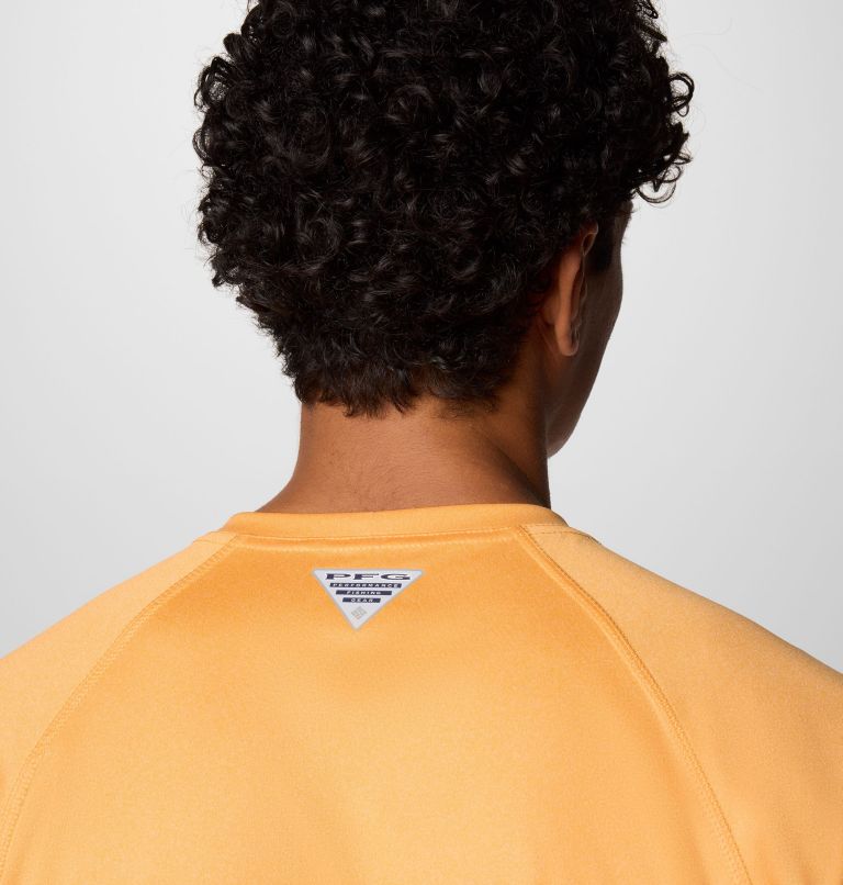 Haut à manches longues chiné PFG Terminal Tackle Homme, Color: Summer Orange Heather, Carbon Logo, image 6