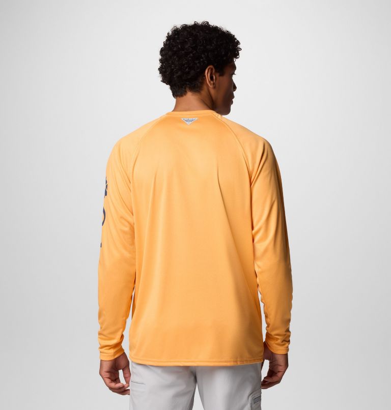 Haut à manches longues chiné PFG Terminal Tackle Homme, Color: Summer Orange Heather, Carbon Logo, image 3
