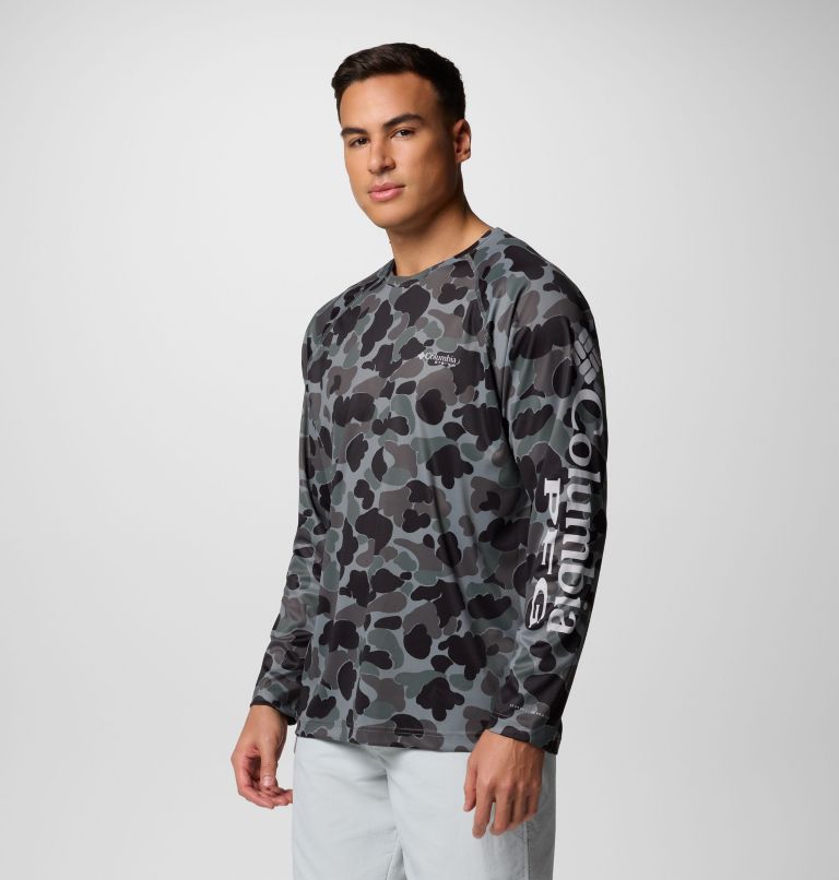 Men's PFG Super Terminal Tackle Long Sleeve Shirt, Color: Black Deltahunter Camo, image 4