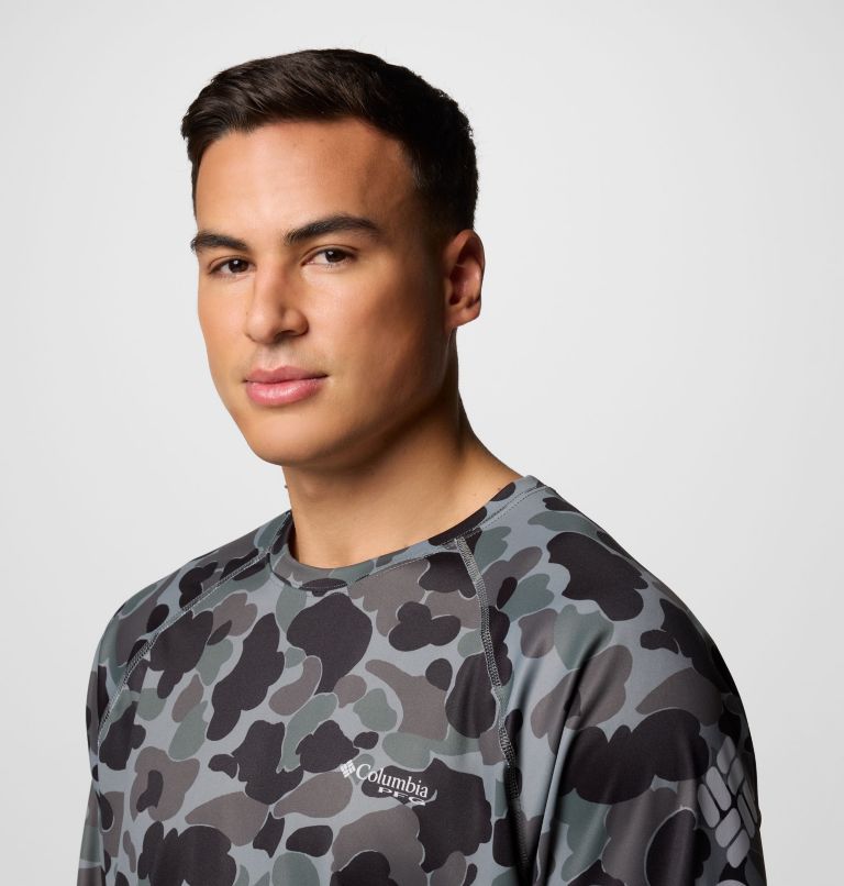 Men's PFG Super Terminal Tackle Long Sleeve Shirt, Color: Black Deltahunter Camo, image 5