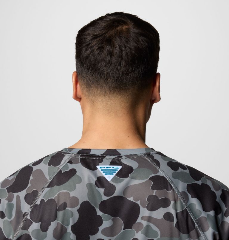 Men's PFG Super Terminal Tackle Long Sleeve Shirt, Color: Black Deltahunter Camo, image 6
