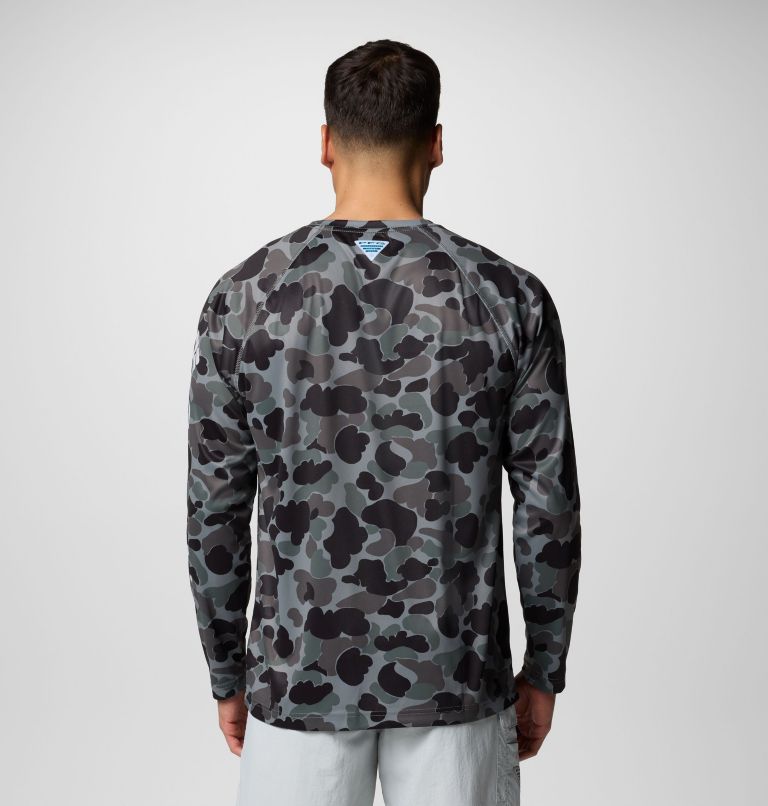 Men's PFG Super Terminal Tackle Long Sleeve Shirt, Color: Black Deltahunter Camo, image 3