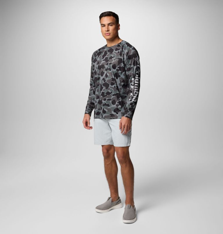 Men's PFG Super Terminal Tackle Long Sleeve Shirt, Color: Black Deltahunter Camo, image 2