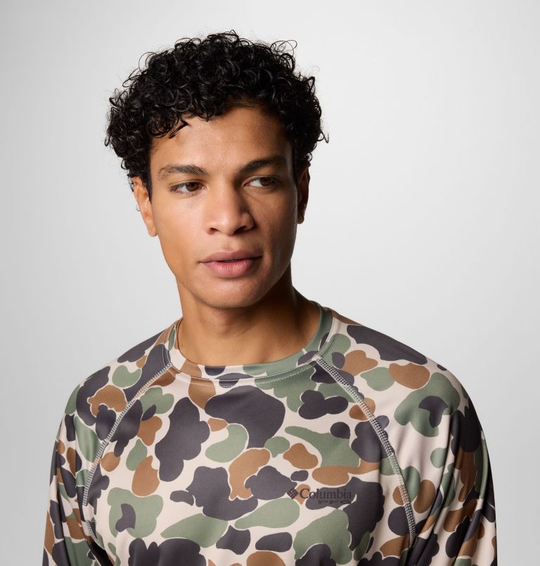 Men's PFG Super Terminal Tackle Long Sleeve Shirt, Color: Fossil Deltahunter Camo, image 5