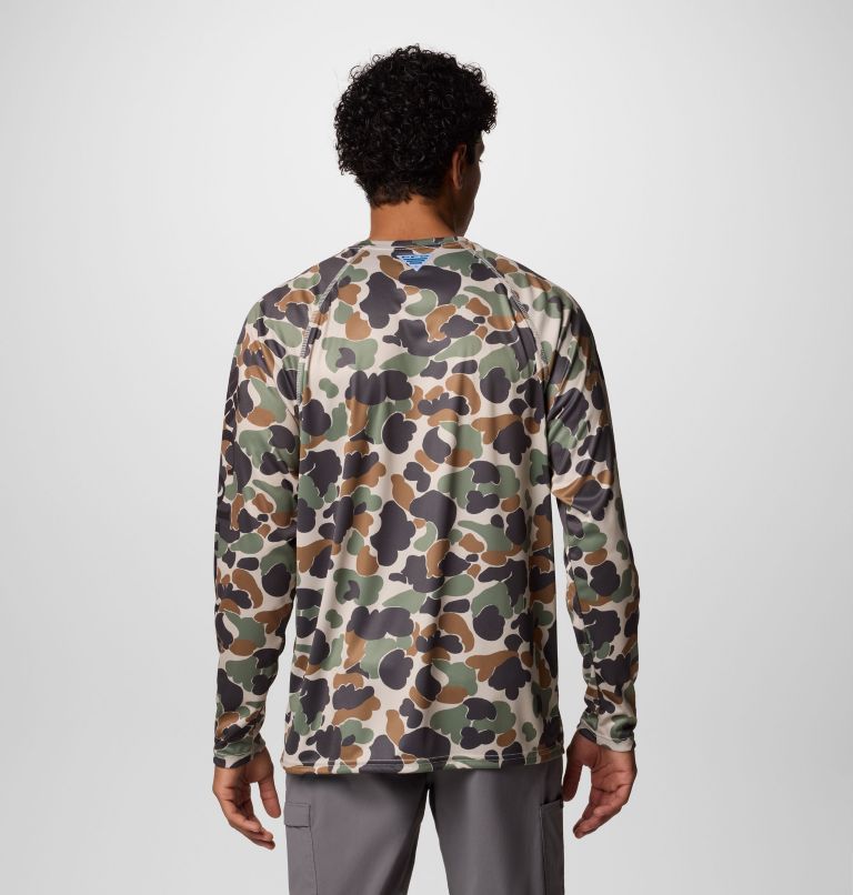 Men's PFG Super Terminal Tackle Long Sleeve Shirt, Color: Fossil Deltahunter Camo, image 3