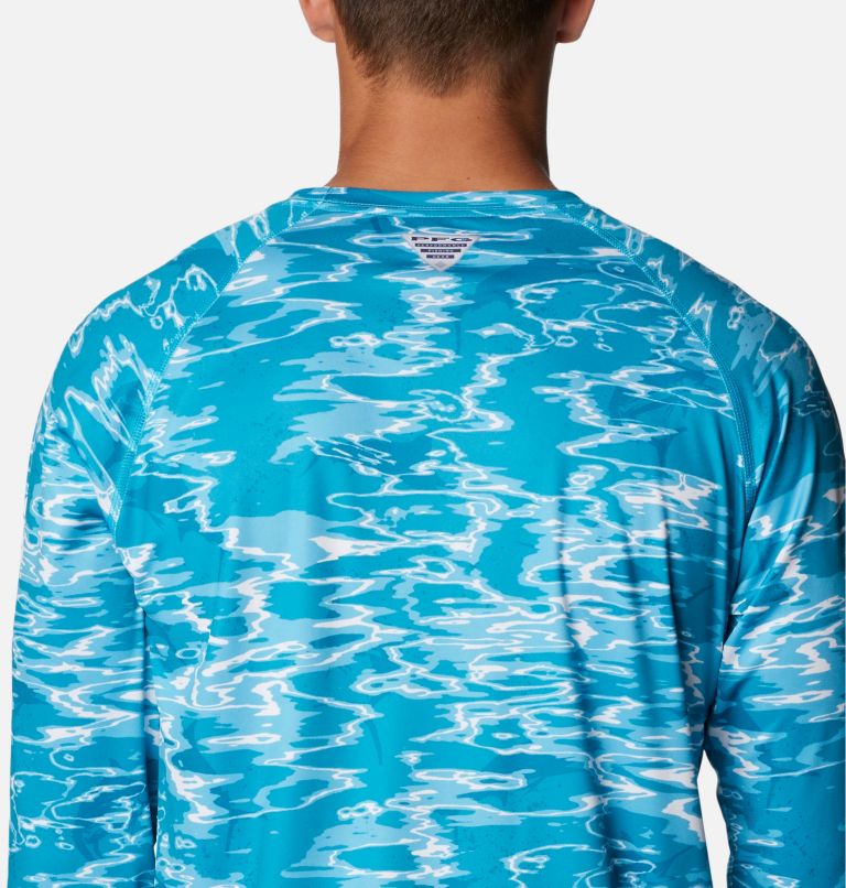 Men's PFG Super Terminal Tackle Long Sleeve Shirt, Color: Ocean Teal Ripples, image 5