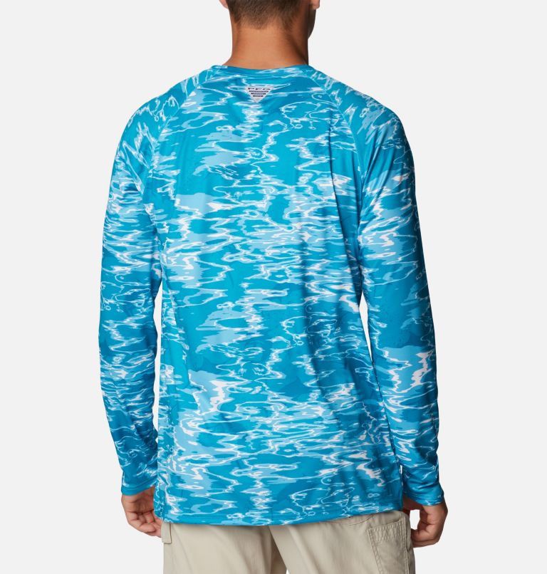 Thumbnail: Men's PFG Super Terminal Tackle Long Sleeve Shirt, Color: Ocean Teal Ripples, image 2