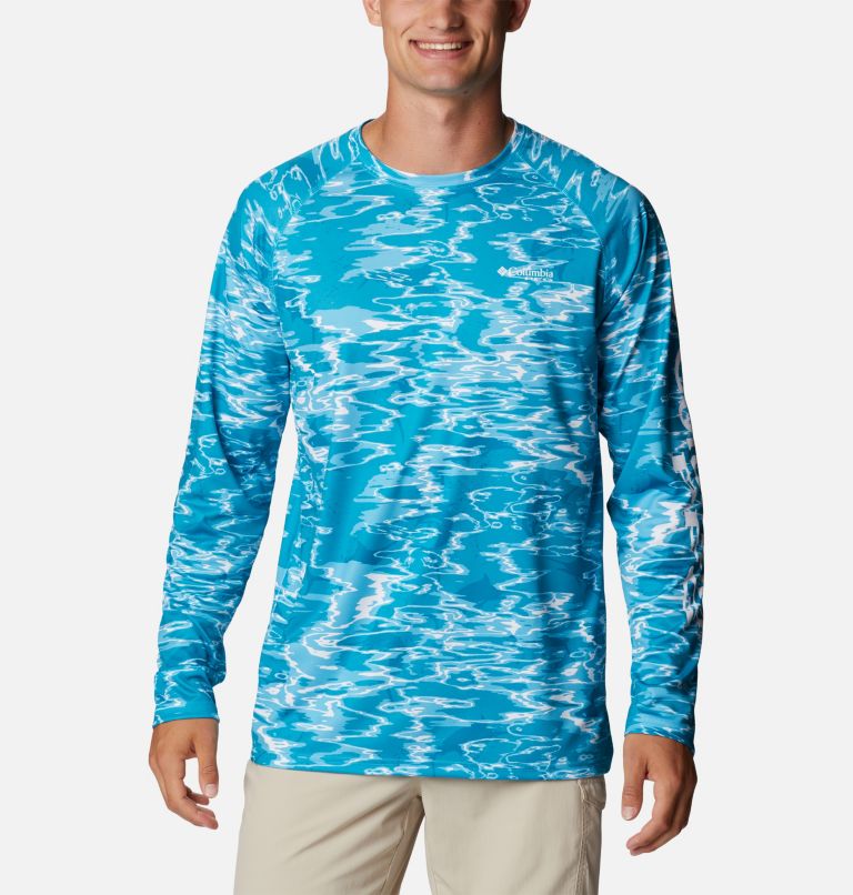 Haut à manches longues PFG Super Terminal Tackle Homme, Color: Ocean Teal Ripples, image 1