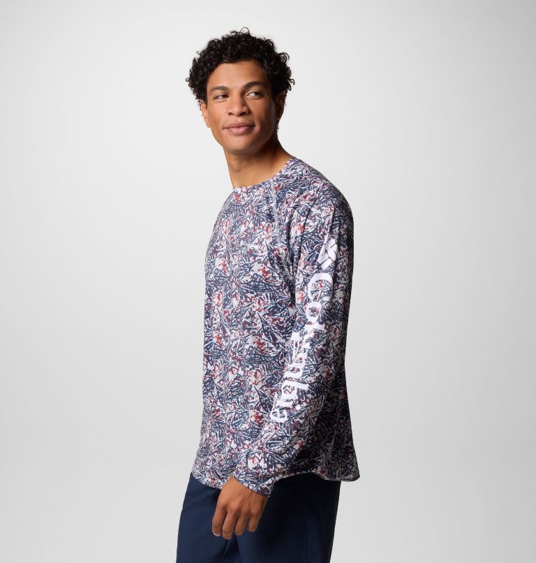 Men's PFG Super Terminal Tackle Long Sleeve Shirt, Color: Nocturnal Marlin Palms, image 4
