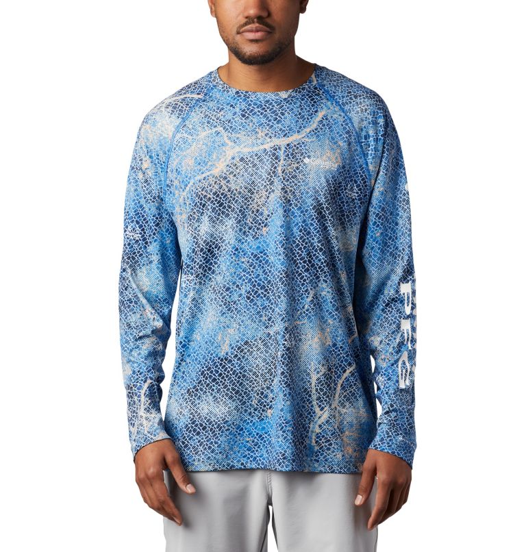 Super Terminal Tackle Long Sleeve Shirt | 911 | S, Color: Vivid Blue Realtree MAKO, image 1