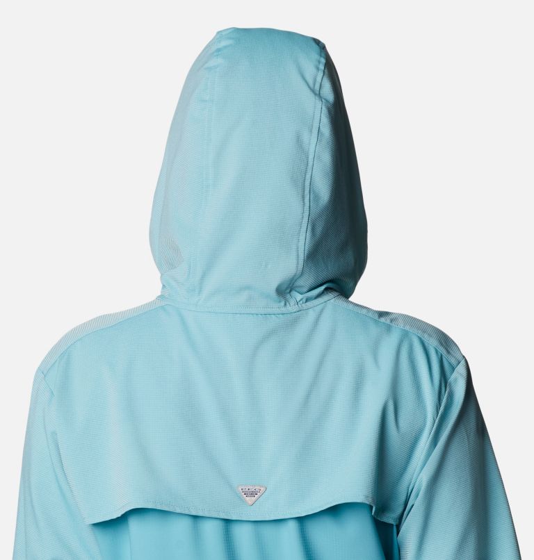 Women’s PFG Tamiami Hoodie, Color: Sea Wave, Deep Marine, image 5