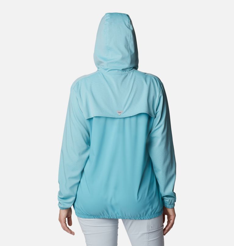 Women’s PFG Tamiami Hoodie, Color: Sea Wave, Deep Marine, image 2