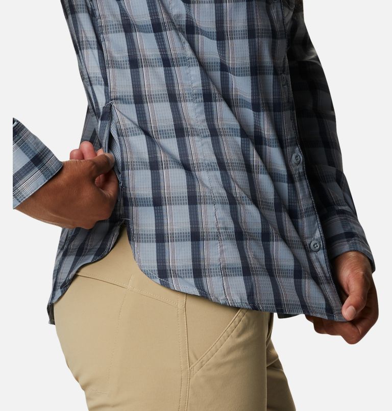 Women’s Silver Ridge Lite Plaid Long Sleeve Shirt, Color: Tradewinds Grey Plaid, image 6