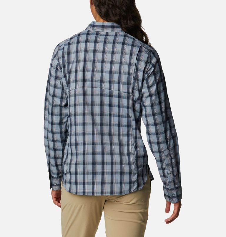 Women’s Silver Ridge Lite Plaid Long Sleeve Shirt, Color: Tradewinds Grey Plaid, image 2