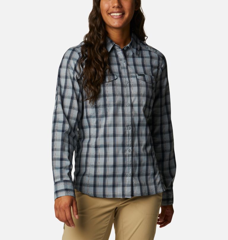 Chemise manches longues à carreaux Silver Ridge Lite pour femme, Color: Tradewinds Grey Plaid