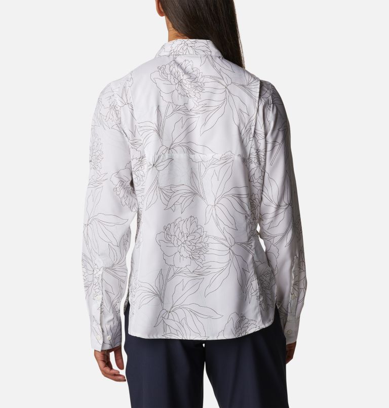 Women’s Silver Ridge Lite Plaid Long Sleeve Shirt, Color: White Leafy Lines, image 2
