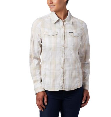 columbia women's silver ridge lite plaid long sleeve shirt