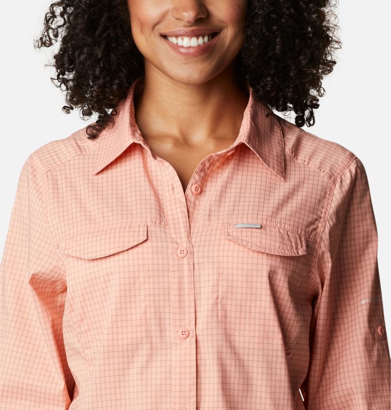 Chemise manches longues à carreaux Silver Ridge Lite pour femme, Color: Coral Reef Quiet Grid, image 4